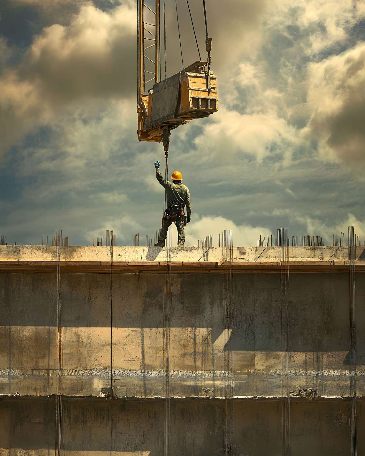 Crane lifting a load on a construction site