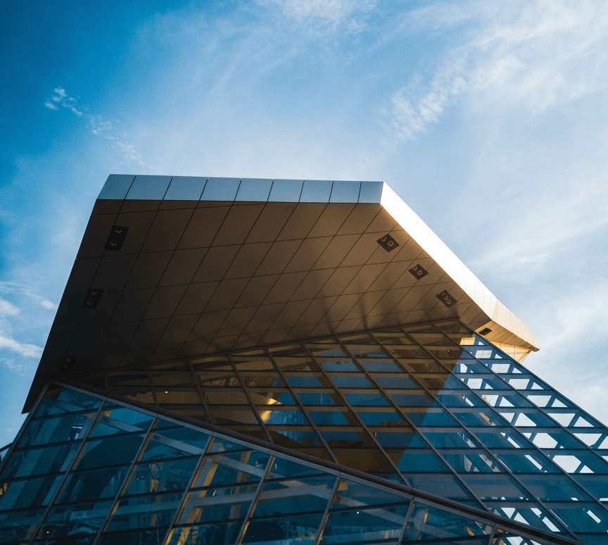 Modern building with glass and steel structure