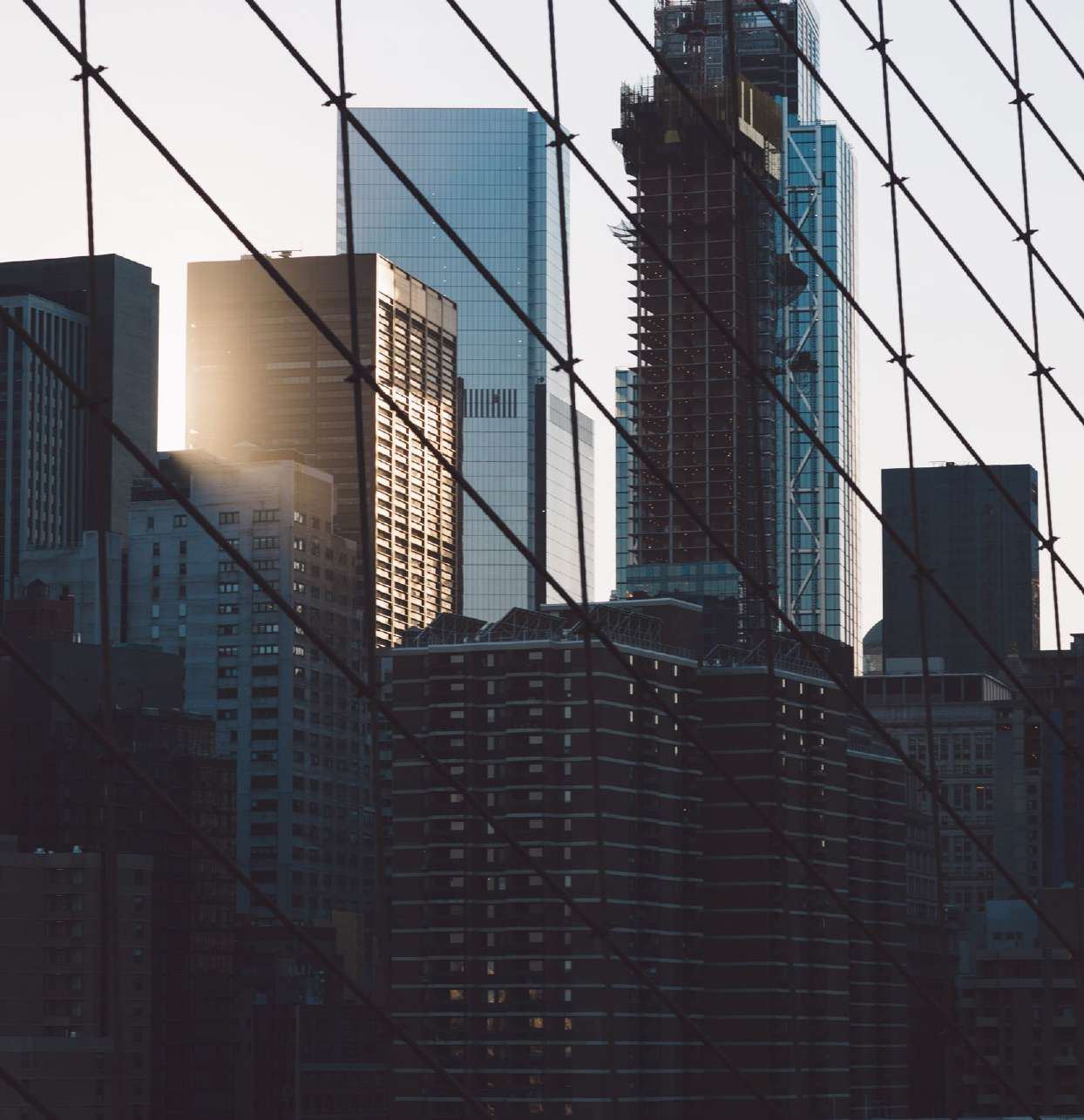 City skyline with modern towers